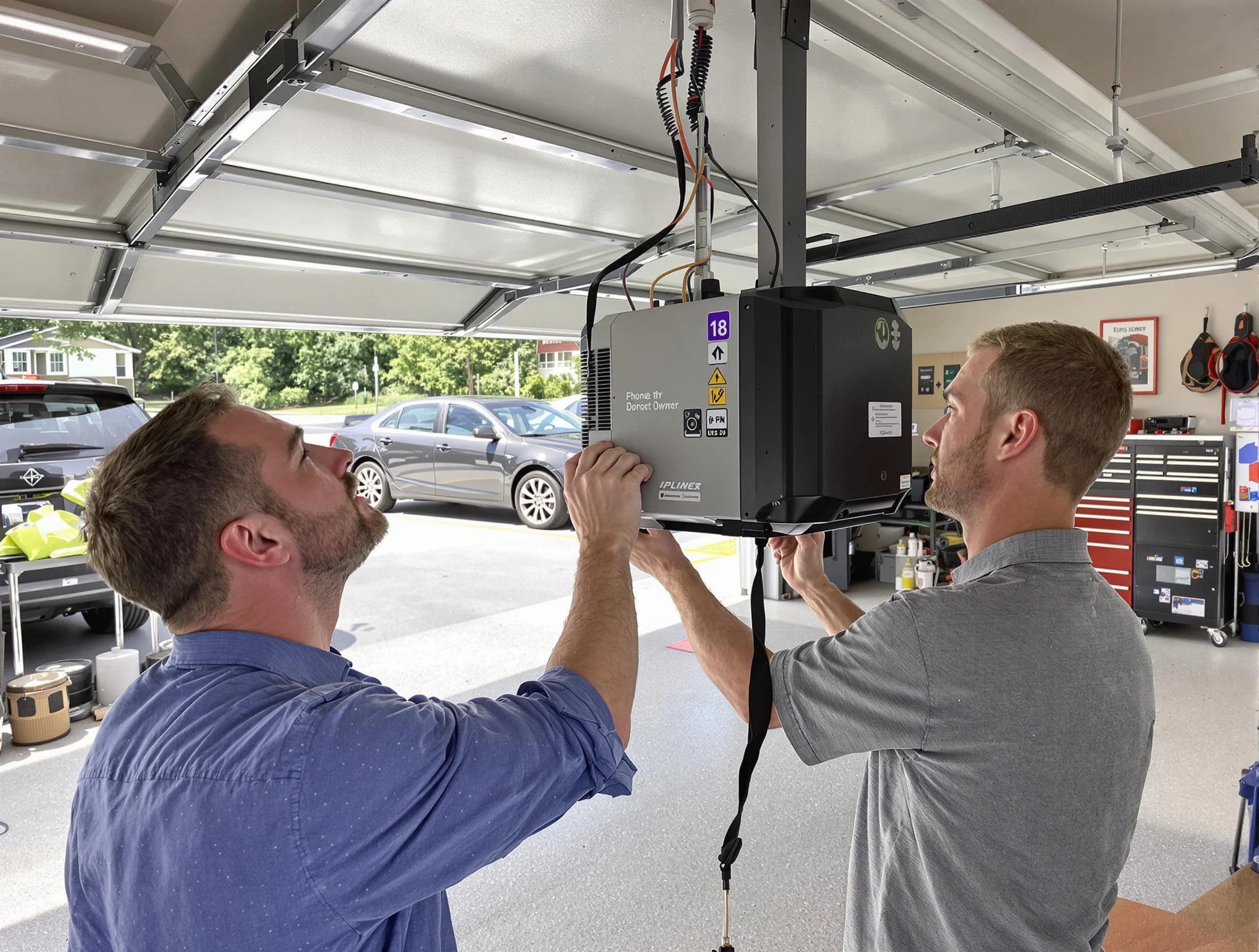 Innsbrook Garage Door Repair technician installing garage door opener in Innsbrook