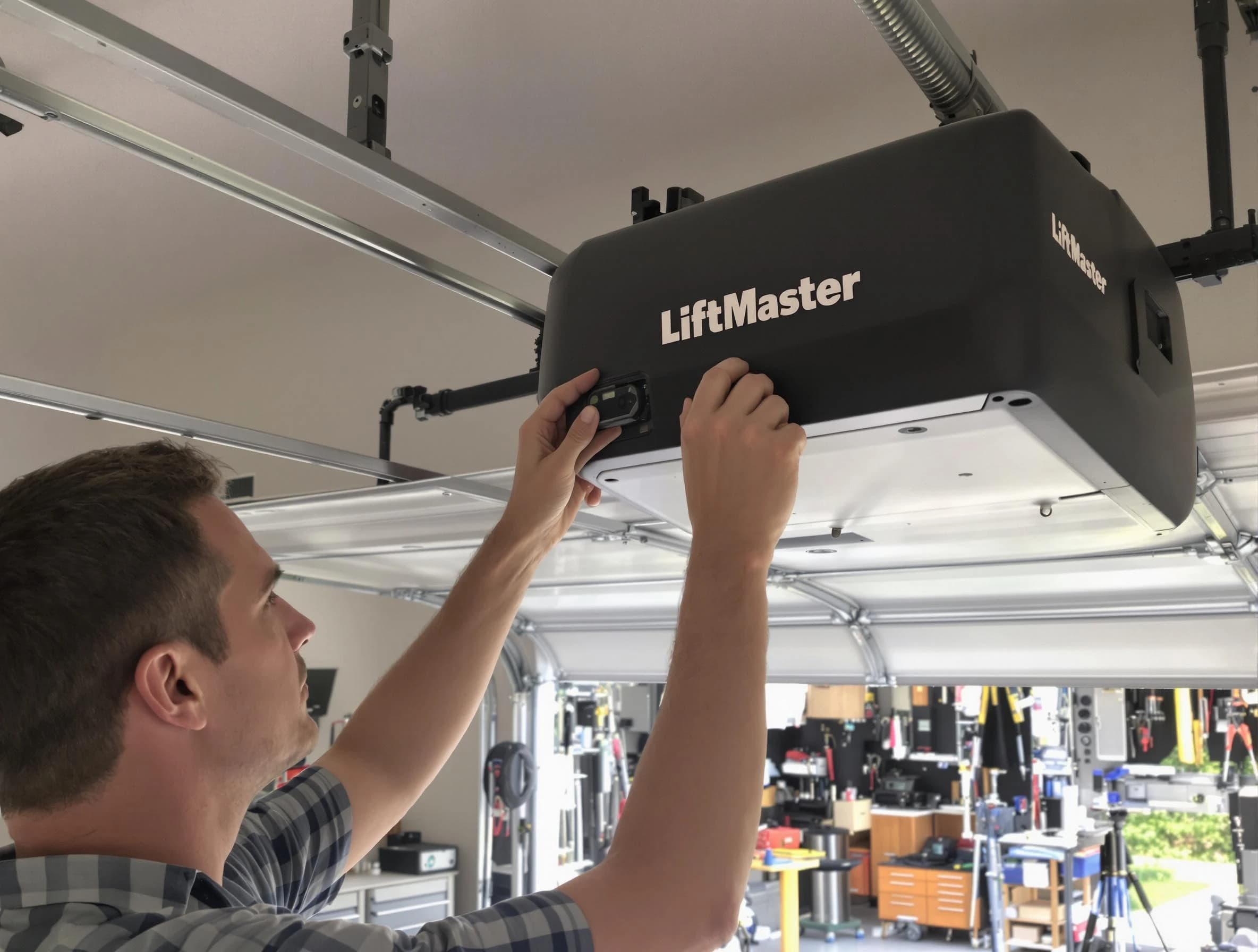 Innsbrook Garage Door Repair technician repairing garage door opener in Innsbrook
