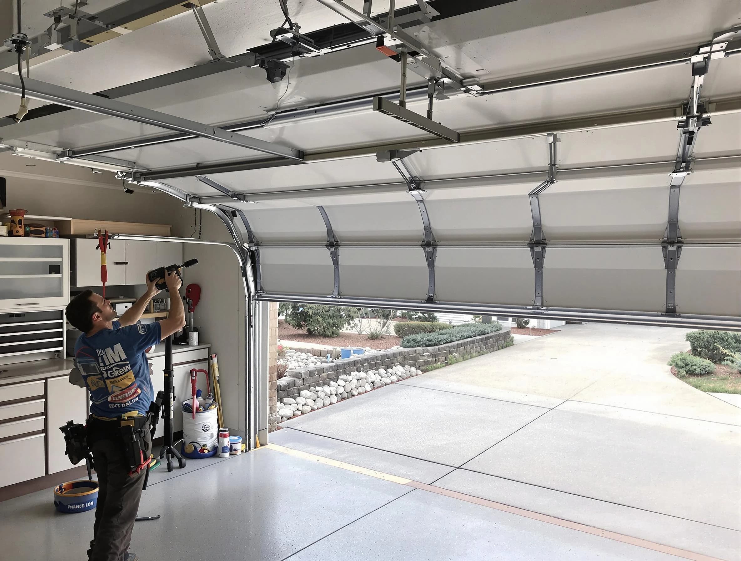 Garage door track repair service by Innsbrook Garage Door Repair in Innsbrook