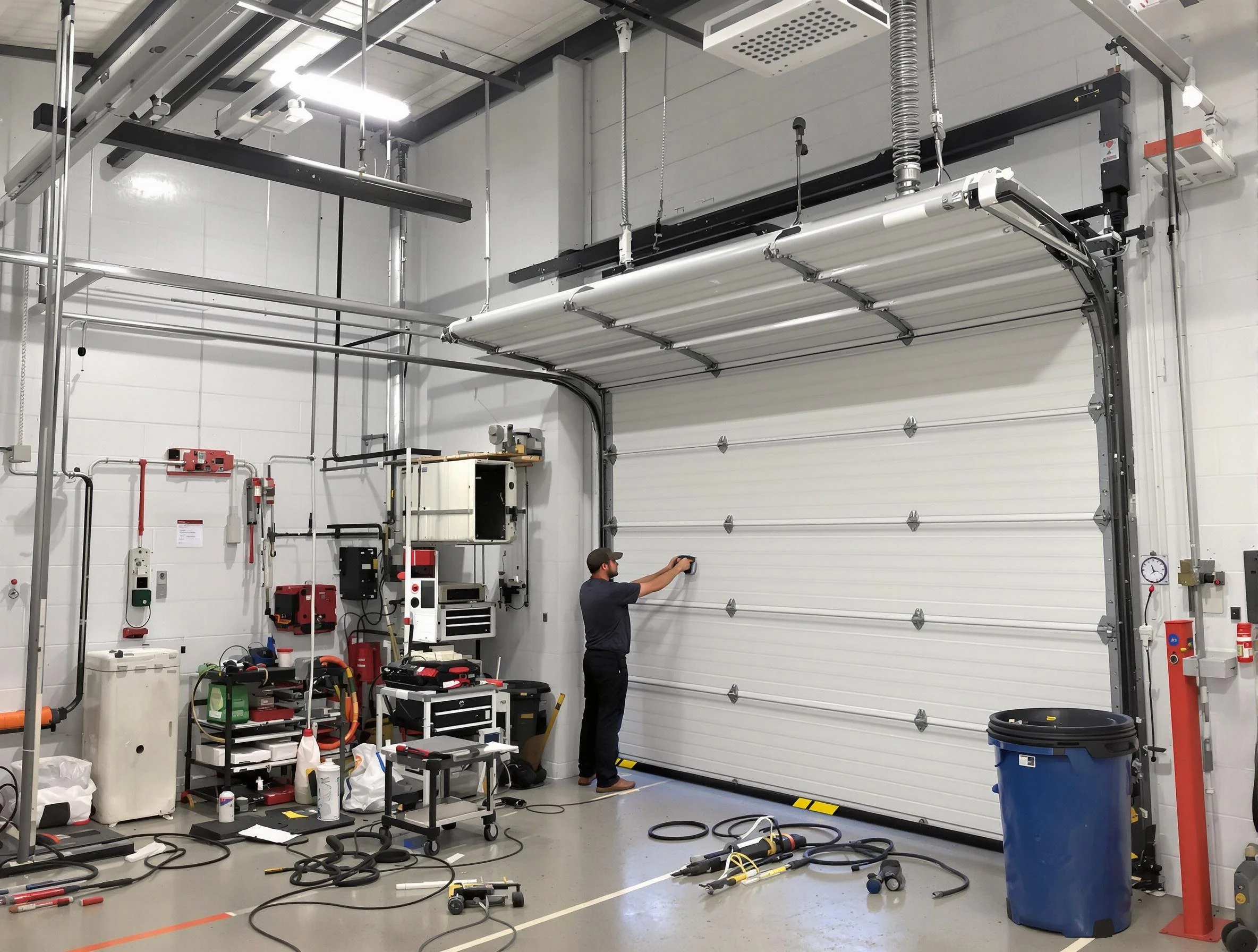 Innsbrook Garage Door Repair certified technician performing commercial door repair at a Innsbrook business facility