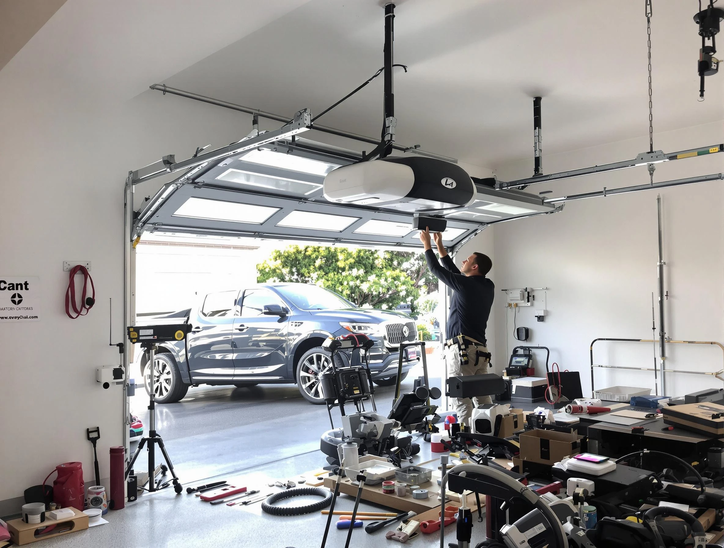 Innsbrook Garage Door Repair specialist installing smart garage door opener system in Innsbrook home