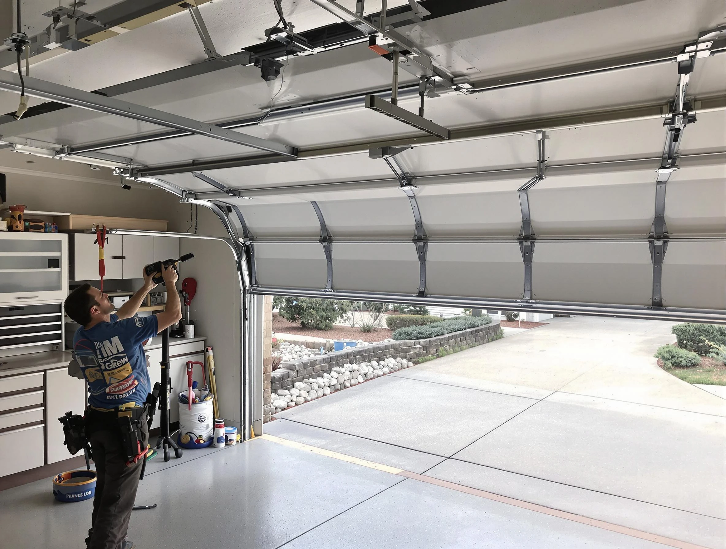 Garage door track repair service by Innsbrook Garage Door Repair in Innsbrook